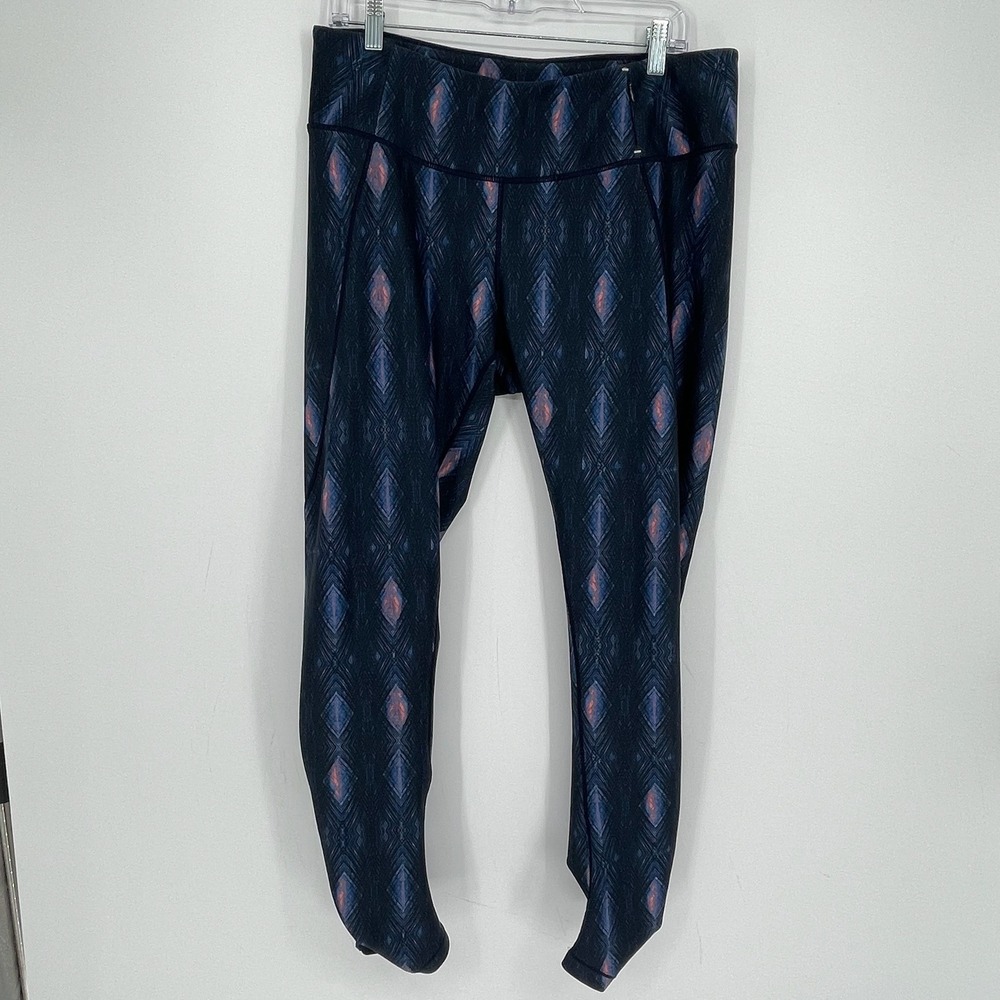 Calia Women's Blue‎ Geometric Diamond Print High Rise Gym Yoga Leggings Size XL